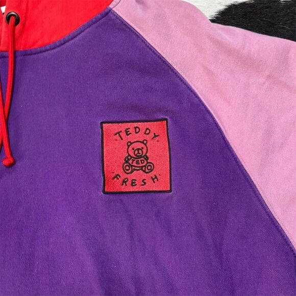 Teddy Fresh Unisex XL Hoodie Pastel Color Block Pullover Multicolor - Picture 5 of 5